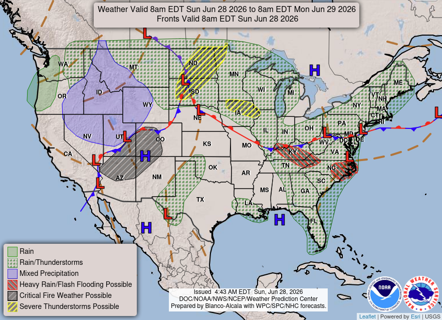 CONUS weather map Jun 26